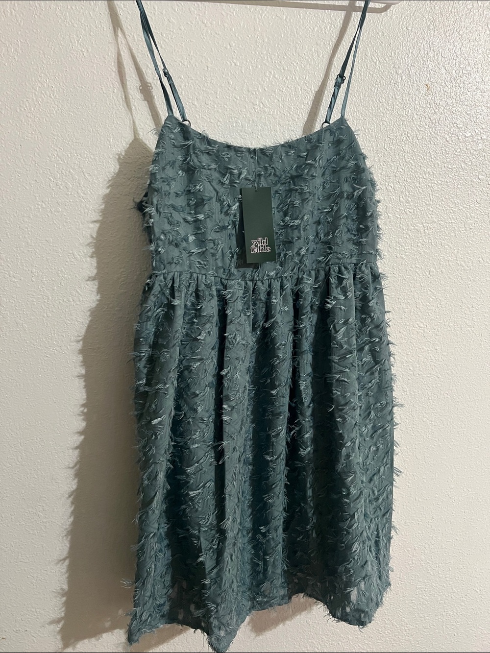 wild fable Teal Textured Spaghetti-Strap Dress